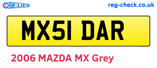MX51DAR are the vehicle registration plates.