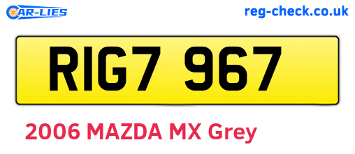 RIG7967 are the vehicle registration plates.
