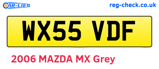 WX55VDF are the vehicle registration plates.