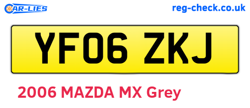 YF06ZKJ are the vehicle registration plates.