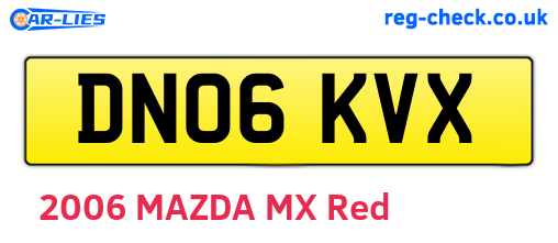 DN06KVX are the vehicle registration plates.
