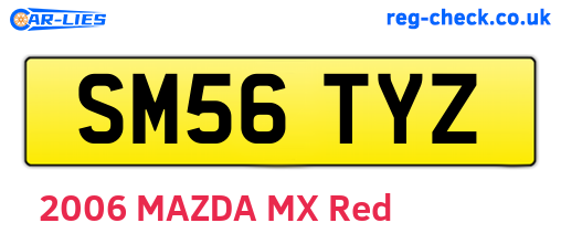 SM56TYZ are the vehicle registration plates.
