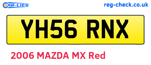 YH56RNX are the vehicle registration plates.