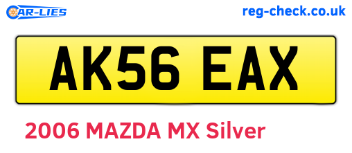 AK56EAX are the vehicle registration plates.