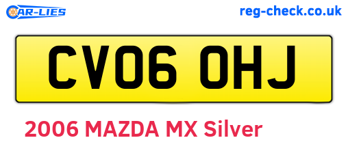 CV06OHJ are the vehicle registration plates.