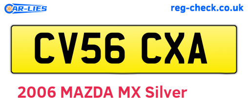 CV56CXA are the vehicle registration plates.