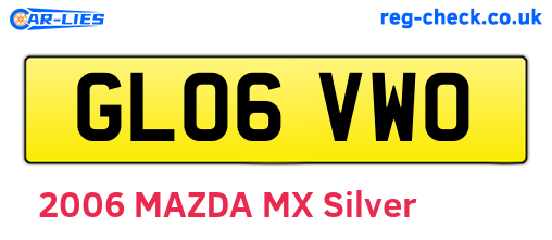 GL06VWO are the vehicle registration plates.