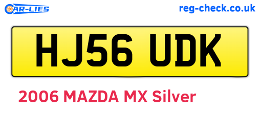 HJ56UDK are the vehicle registration plates.