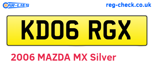 KD06RGX are the vehicle registration plates.