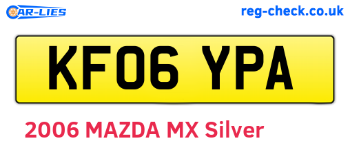 KF06YPA are the vehicle registration plates.