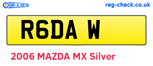R6DAW are the vehicle registration plates.