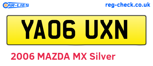 YA06UXN are the vehicle registration plates.