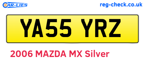 YA55YRZ are the vehicle registration plates.