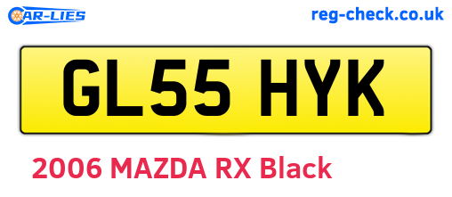 GL55HYK are the vehicle registration plates.