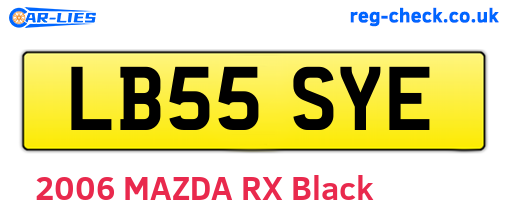 LB55SYE are the vehicle registration plates.