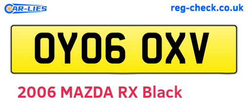 OY06OXV are the vehicle registration plates.