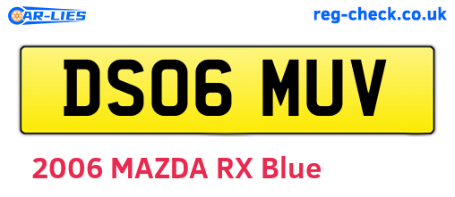 DS06MUV are the vehicle registration plates.