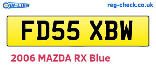 FD55XBW are the vehicle registration plates.