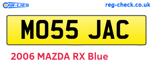 MO55JAC are the vehicle registration plates.