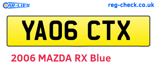 YA06CTX are the vehicle registration plates.