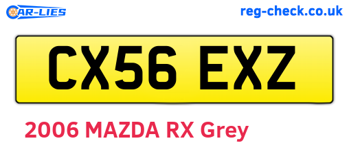 CX56EXZ are the vehicle registration plates.