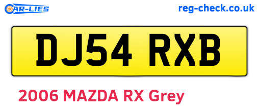 DJ54RXB are the vehicle registration plates.