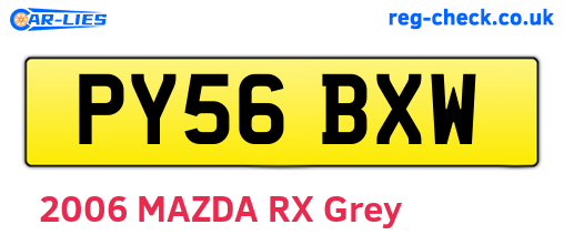 PY56BXW are the vehicle registration plates.