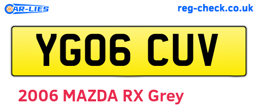 YG06CUV are the vehicle registration plates.