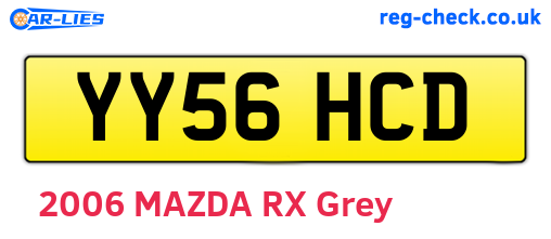 YY56HCD are the vehicle registration plates.