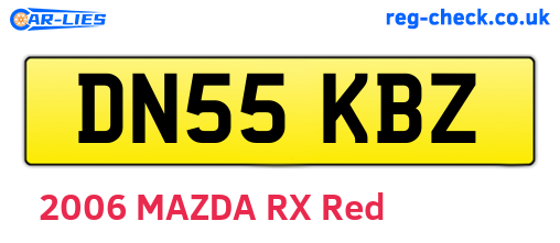 DN55KBZ are the vehicle registration plates.