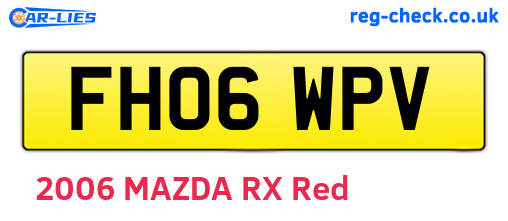 FH06WPV are the vehicle registration plates.