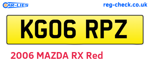 KG06RPZ are the vehicle registration plates.