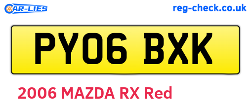 PY06BXK are the vehicle registration plates.