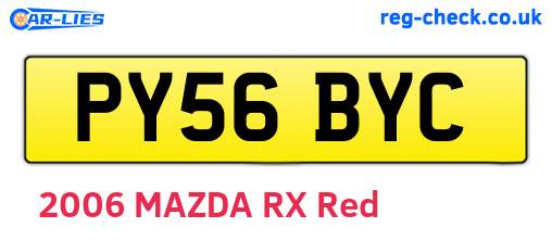 PY56BYC are the vehicle registration plates.