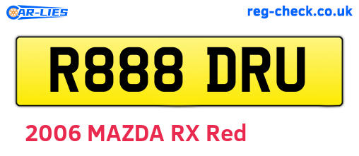 R888DRU are the vehicle registration plates.