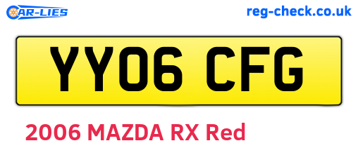 YY06CFG are the vehicle registration plates.