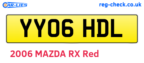 YY06HDL are the vehicle registration plates.