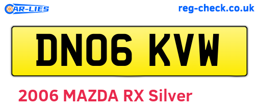 DN06KVW are the vehicle registration plates.