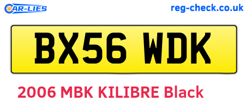 BX56WDK are the vehicle registration plates.