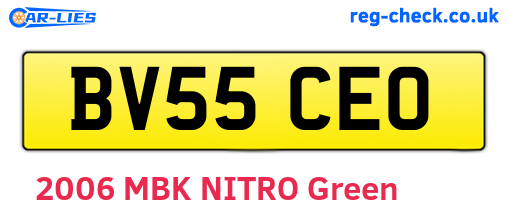 BV55CEO are the vehicle registration plates.