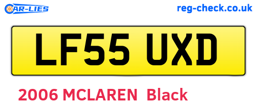 LF55UXD are the vehicle registration plates.