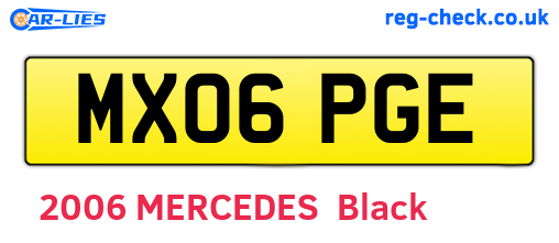 MX06PGE are the vehicle registration plates.
