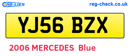 YJ56BZX are the vehicle registration plates.