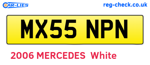 MX55NPN are the vehicle registration plates.