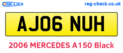 AJ06NUH are the vehicle registration plates.