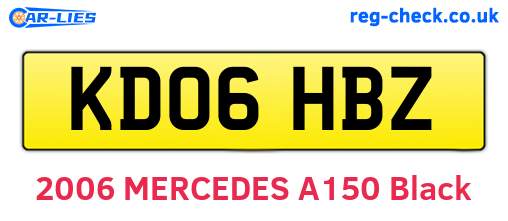 KD06HBZ are the vehicle registration plates.