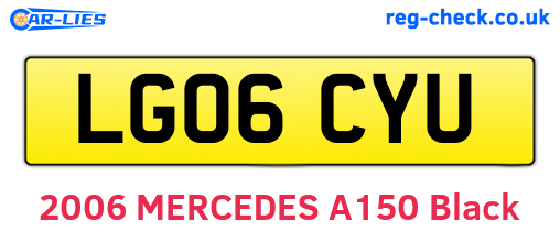 LG06CYU are the vehicle registration plates.
