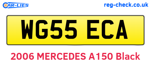 WG55ECA are the vehicle registration plates.