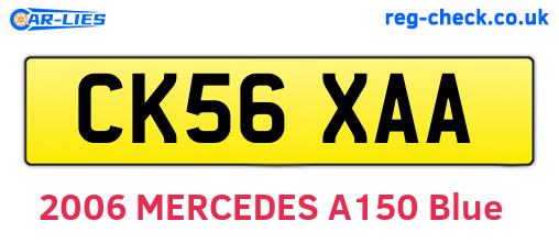 CK56XAA are the vehicle registration plates.