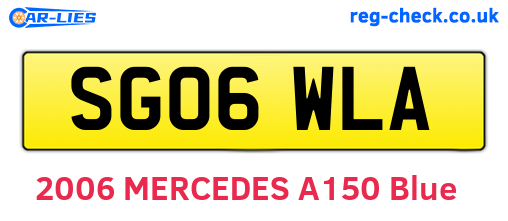 SG06WLA are the vehicle registration plates.